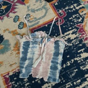 Pink and Blue Tie-dye Crop top. S.